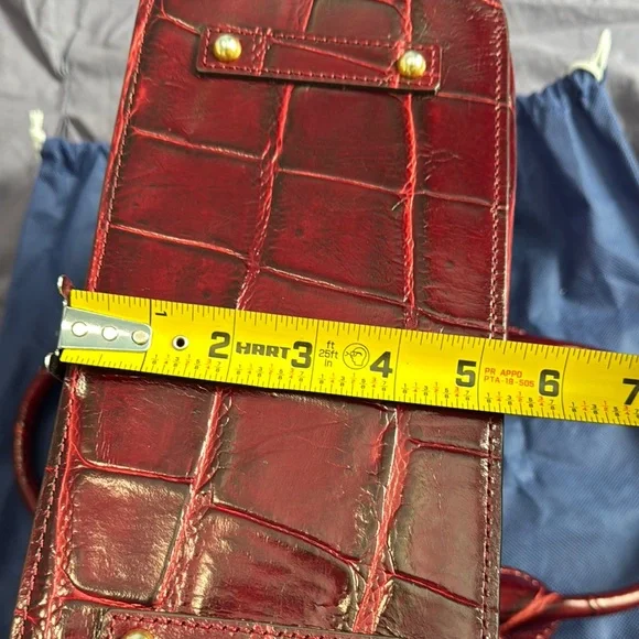 Dooney & Bourke Burgundy Croc-Embossed Satchel - Picture 12 of 13